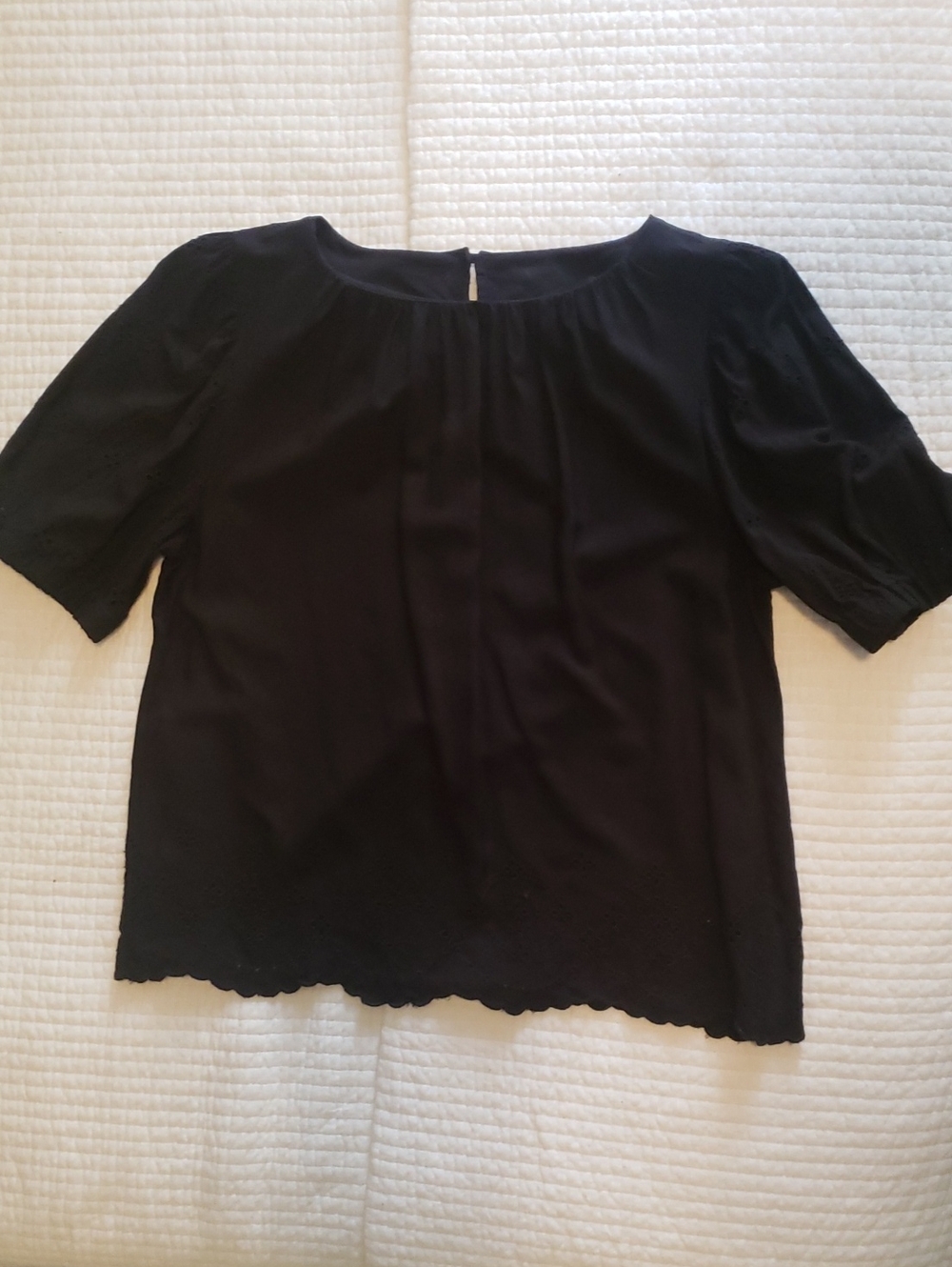 Old Navy Black Scoop Neck Short Sleeve Blouse S